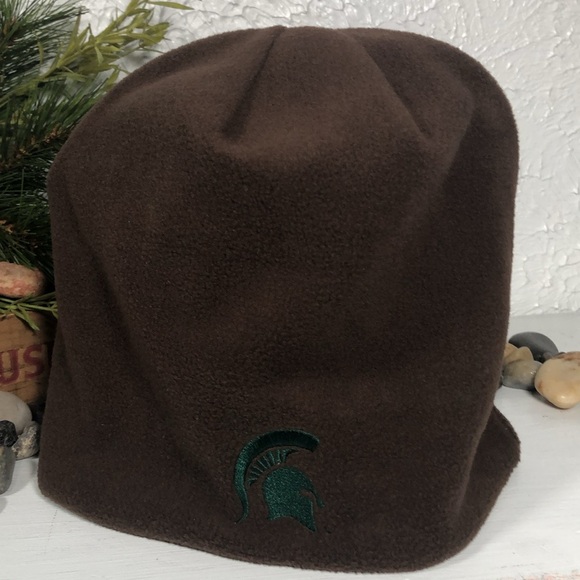 MSU Camo Reversible Hat Fleece Beanie MSU Spartan Unisex Brown Camo w/ Spartan - Picture 8 of 11